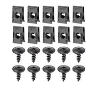 Car U Clips Screws Set, Auto U Nut Fasteners, Metal Rustproof Clip Kit, Strong Panel Support Hardware, for Dashboard Bumper Trim RV Truck Vehicle Interior Repair Use