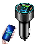 Car USB Charger, 4 Port Automobile Type C USB Charger Adapter, Car Accessories Plug in Adapter Outlet with LED Digital Display for SUV Sedan Truck, Fast Charging USB Car Adapter