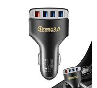 Car USB Charger Multi-Port, Fast Charging 4 Ports Adapter, Portable Automobile Supply for Travel, Daily Commute, Outdoor Adventures, Long Drive, Family