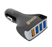 Car Usb Charger, Multi Port Fast Charging Adapter, 4 Usb Output Design, Smart Powers Distribution, Compact Durabled Build, Vehicle Camping Family Trips Commute, 8.9x4.3x2.5cm Black