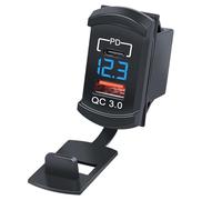 Car USB Charger Socket - QC PD Fast Charging Adapter System, Port Power Supply Accessory, Smart Vehicle Charging Component for ATV Auto RV Truck Motorcycle Travel Camper Use | Automotive