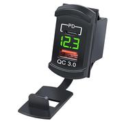 Car USB Charger Socket - QC PD Fast Charging Adapter System, Port Power Supply Accessory, Smart Vehicle Charging Component for ATV Auto RV Truck Motorcycle Travel Camper Use | Automotive