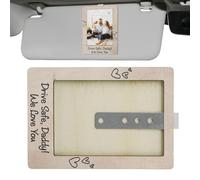 Car Visor Clip, Wood Picture Holder, Auto Interior Frame, Compact Memory Display, 4.21x2.76x0.87 Inches, Sentimental Dashboard Accent, Father, Husband, Partner, Friend