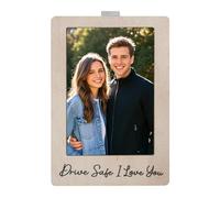 Car Visor Photo Clip, Interior Decoration Holder, Photography Vehicle Accessory, Compact Display Clip for Road Trips, Drivers, Families, Tourists, 4.21x2.76x0.87 inches, Cream