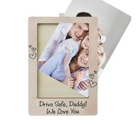 Car Visor Photo Clip, Wooden Picture Frame Holder on Automotive Interior, Compact Dashboard Decoration Gift for Father Husband Boyfriend Parents Partners Friends Travel Memory Display