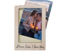 Car Visor Photo Clip, Wooden Picture Frame Holder on Automotive Interior, Compact Dashboard Decoration Gift for Father Husband Boyfriend Parents Partners Friends Travel Memory Display