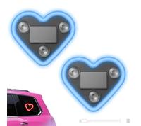 Car Window Ambient Light, Car Solar Heart LED Light, Solar-Powered Heart-Shaped LED Neon Love Atmosphere Lights, Auto On/Off Romantic Ambient Lights, No Tools,Wire-Free Installation (Blue,2 Pcs)