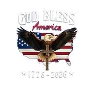 Car Window Decals, 250th Eagle 1776-2026 America Flag God Bless Mural
