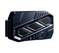 Car Window Exhaust Fan, 360 Degree Adjustable Ventilation Unit, Clamp Odor Removal Device, Compact Automotive Air Circulation Kit, Portable Vehicle Vent Fan System 4.52x1.18x9.25in