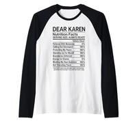 Cara Karen Fatti nutrizionali fastidioso Atteggiamento Divertente Ragazza Nope Maglia con Maniche Raglan