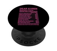 Cara Karen Fatti nutrizionali fastidioso Atteggiamento divertente Ragazza Nope PopSockets PopGrip Adesivo