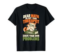 Cara Matematica Risolvi i Tuoi Problemi Sarcastico Insegnante di Gatti Nerd Maglietta