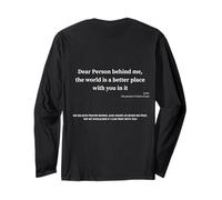 Cara Persona Dietro di Me Il Mondo è Felice Che tu Ci Sia Dentro Maglia a Manica