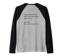 Cara Persona Dietro di Me Il Mondo è Meglio con Te Amore Gentile Maglia con Maniche Raglan