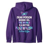 Cara Persona Dietro di Me Il Mondo è Un Posto Migliore con Te Felpa con Cappuccio