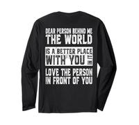 Cara Persona Dietro di Me Il Mondo è Un Posto Migliore con Te Maglia a Manica