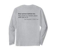 Cara Persona Dietro di Me Il Mondo è Un Posto Migliore con Te Maglia a Manica