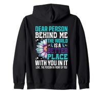 Cara Persona Dietro di Me Il Mondo è Un Posto Migliore Felpa con Cappuccio