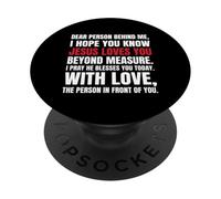 Cara persona dietro di me, spero che tu sappia che Gesù ama PopSockets PopGrip Adesivo