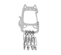 Carabiner Keys, Stainless Steel Carabiner Key Chain Clip, Lucky Cat Keyring Holder, Fast Release Chain for Bag, Water Bottle, Towels, 1.89 pollici, Silver