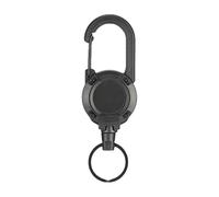 Carabiner Retractable Keychain - Durable Badge Reel Key Holder with Metal Cord | Clip-On Carabiner Hook for Keys, Access Cards, Grow Lights, and Tie-Downs, Compact Retractable Lanyard for Daily Use