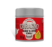 CARACHO 50 g di fiocchi di peperoncino Bird Eye - 100% estremamente piccante - peperoncino in polvere in metallo per condimenti/scoville: 100.000 - 200.000 / peperoncino specialità
