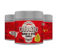 CARACHO Confezione da 10 fiocchi di peperoncino da 50 g - 100% estremamente affilati - Peperoncino in polvere in metallo per condimenti/scoville: 100.000 - 200.000