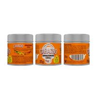 CARACHO Confezione da 3 fiocchi di peperoncino Amazzonia da 35 g - Premium 100% peperoncino in polvere in metallo per condimenti/scoville: 50.000 - 70.000 / specialità di peperoncino
