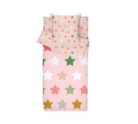 Caradou Parure da letto per bambini LOULA, 4 pezzi, 90 x 190 cm, cotone, rosa pesca