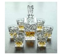 Carafe red Wine Decanter Set, Crystal Glass for Alcohol with Stopper, Square Design - 750 Ml Decante