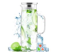 Caraffa 1,5L Con Tappo Filtrante, Brocca In Vetro Per Succo, Tè Freddo, Tè, Vino E Bevande Gassate