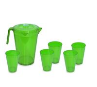 Caraffa da 2,1 lt. + 5 Bicchieri da 400 ml in Plastica Infrangibile Omada Design
