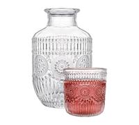 Caraffa Da Acqua Per Comodino,Dispenser Per Collutorio Da Bere - Set Caraffa e Bicchiere in Stile Vintage - Per Cucina Camera Tavolo Bagno Casa Soggiorno Sala Pranzo Per Interni Studio