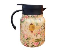 Caraffa da caffè isolata, 1000 ml, vintage, con motivo floreale, 16,5 x 11 cm, termoisolante, 6 ore, di separazione del tè, manico in PP, accessorio da cucina, regalo per la casa