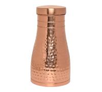 Caraffa da comodino in rame puro per benefici per la salute dell'Ayurveda - Capacità - 1 litro (33,81 once fluide americane) (martellato)