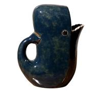 Caraffa decorativa Cachalot in gres, a forma di balena, blu navy, idea regalo originale, 21,5 cm x 17 cm x 10 cm