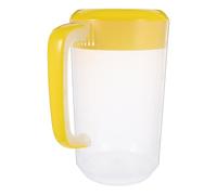 Caraffa di Plastica con Coperchio 4000ml, Grande Capacità Gialla | PP Trasparente, Scala Graduata e Manico Comodo, Apertura Ampia per Casa e Negozio
