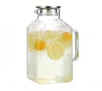 Caraffa di vetro - Dispenser di bevande da 3800 ml, caraffa in vetro per caffè e tè freddo, contenitore di stoccaggio di bevande, barattolo trasparente per cucina per bevande fredde e calde