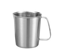 Caraffa dosatrice da 500 ml, in acciaio inox, con manico e beccuccio a forma di becco d'anatra, con scala interna, strumento da cucina e pasticceria, per caffè latte art