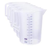 Caraffa dosatrice in polipropilene | 5000 ml | PP | 2 scale Maniglia aperta | trasparente e impilabile | caraffa graduata (Confezione da 4)