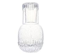 Caraffa e vetro vintage da comodino, bottiglia d'acqua in vetro da 935,5 ml, dispenser per bevande in vetro, bottiglia d'acqua vintage, per casa, ufficio, bianco