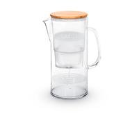 Lauben 32GW - Filtro d'acqua in vetro, capacità 3,2 l, vetro borosilicato, cartuccia inclusa, coperchio antibatterico in bambù, nessun retrogusto in plastica