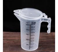 Caraffa graduata in plastica trasparente con coperchio, misurini da 250 ml con manico per cottura, caffè, liquidi, bevande, tazze da cucina e da laboratorio