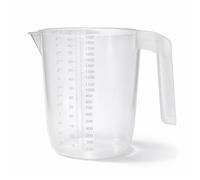 Caraffa graduata in plastica trasparente da 2 l, senza BPA, misura multi-scala (g, oz, fl oz, ml, tazze, pinte), impilabile, 24 x 16 x 15 cm