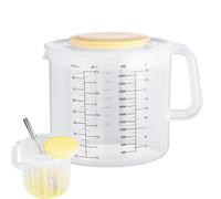 Caraffa graduata in vetro, caraffa graduata con coperchio, brocche graduate da 2400 ml, grande misurino con coperchio, ciotola graduata per mescolare insalata, panna e mescolare uova