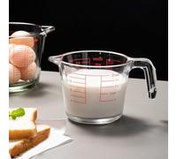 Caraffa graduata in vetro da 500 ml, resistente al calore, con beccuccio a becco, per versare facilmente e in cucina