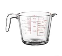 Caraffa graduata in vetro da 500 ml, resistente al calore, con marcature trasparenti, adatta al microonde, beccuccio facile da versare per cucinare e cuocere in modo preciso