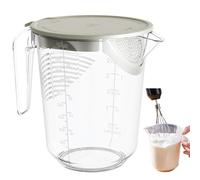 Caraffa graduata per olio, misurino con filtro, misurino per liquidi, in plastica PP antipolvere, portatile, con coperchio, caraffa graduata per farina, zucchero, olio, casa, viaggi