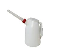Caraffa Graduata Semitrasparente, 2 Litri | Brocca per Olio con Beccuccio Flessibile, Ergonomico, Recipiente, Officina, Garage, Fai da Te