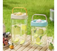 Caraffa grande da 2500 ml con rubinetto, a prova di perdite (giallo | Capacità di 2500 ml, rubinetto a prova di perdite, plastica antiurto, ideale per viaggi, campeggio